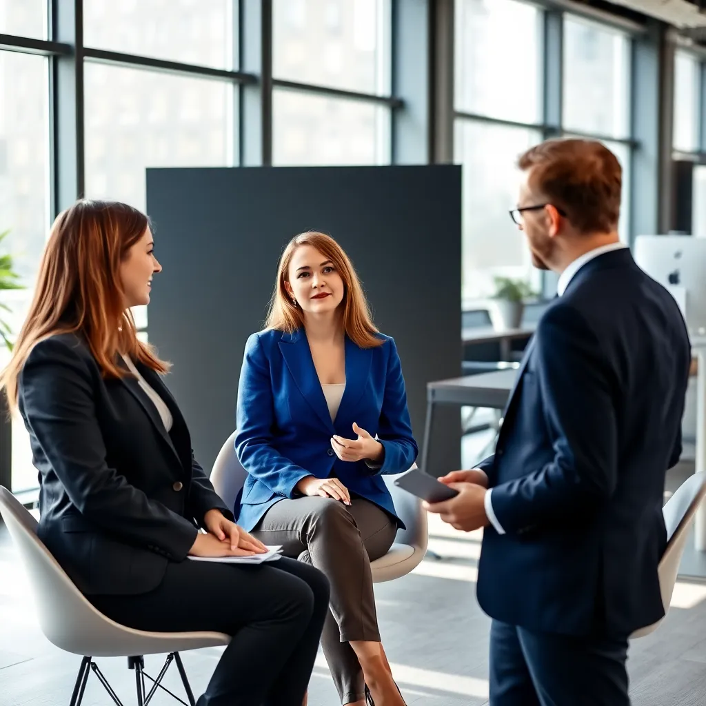 Professional met laptop en certificaten op een modern kantoor