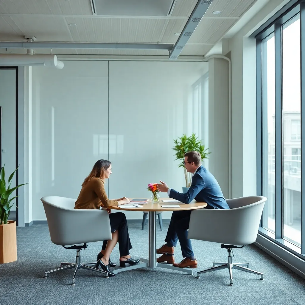 Professionele onderhandelingssituatie in Nederlands kantoor